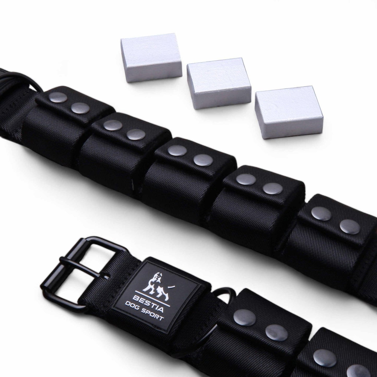 Weighted dog training collar. Large breeds. 5 lbs total. Removable weights.