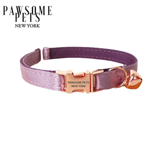 Small Size Dog & Cat Collar – Silver Purple