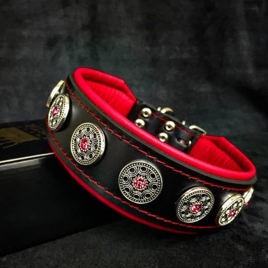 "Jewel" collar black & red